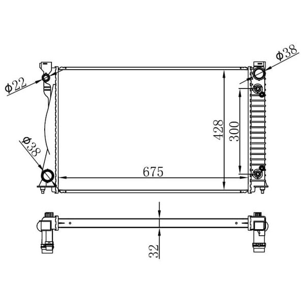 ORIS BAU064032 Radyatör Brazing At 675X438X32 A6 2.7 TDI/3.0 TDI 04 60233A