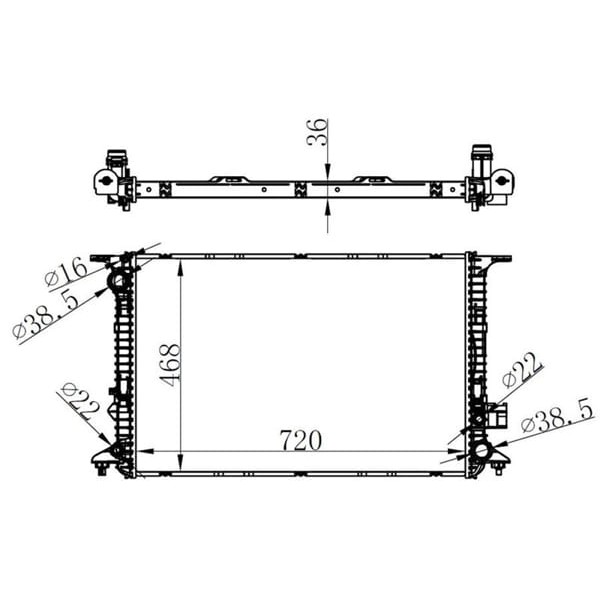 ORIS BAU066036 Radyatör Brazing Mt 720 468X36 A8 3.0TDI/3.0Tfsı 2010 60327 