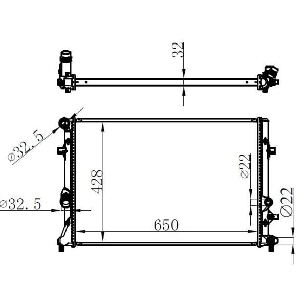 ORIS BAU067032 Radyatör Brazing Mt 650X428X32 A3 1.2 Tfsı 03- 65295