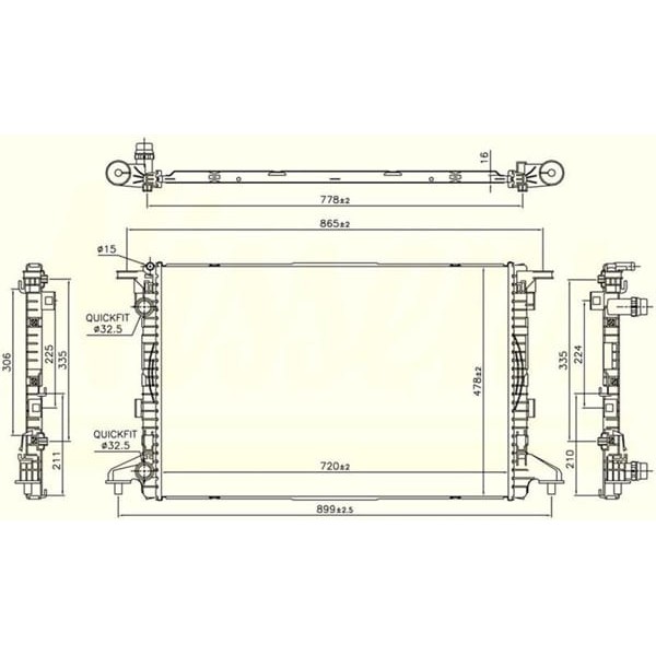 ORIS BAU903016 Radyatör Brazing A/M 720X478X16 A4 1.4 Tfsı 2015 606463