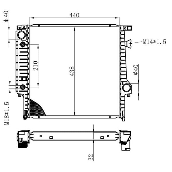 ORIS BBM104032 Radyatör Brazing At 440X438X32 3.20İ E30 82-/87-
