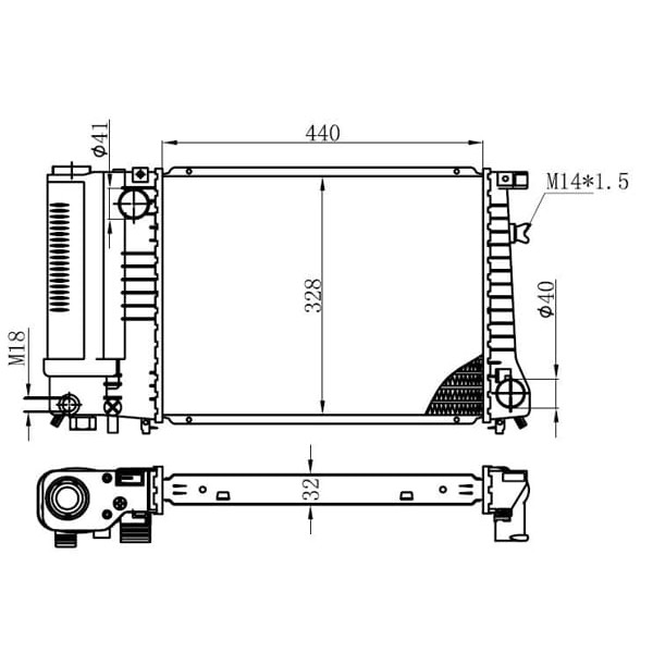 ORIS BBM114032 Radyatör Brazing Mt 440X328X32 E30 3.16İ 82 . E34 5.18İ/5.20İ 88 . E36 3.18İ/3.20İ 90