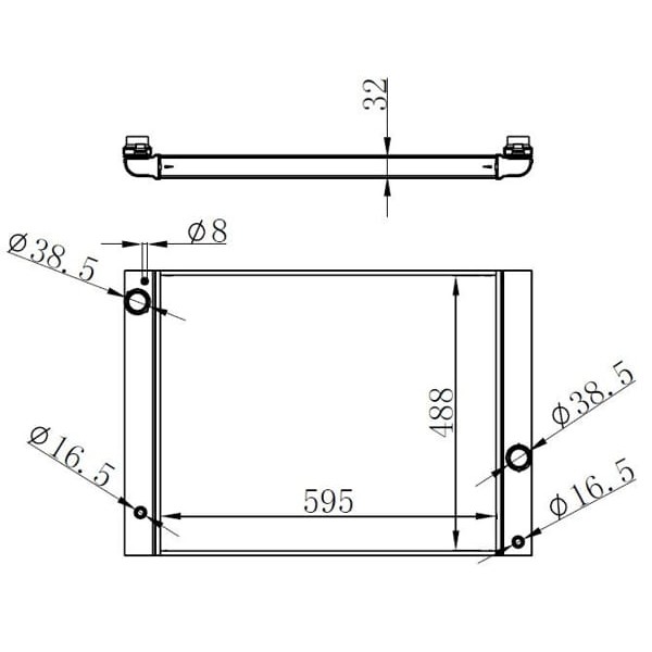 ORIS BBM155032 Radyatör Brazing Mt 595X488Xx32 5 E60-E61 03 / 7 E65-E66-E67-E68 2001 Komple Aluminyu 