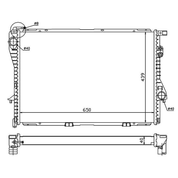 ORIS BBM903040 Radyatör Brazing A/M 650X438X40 E39 5.20İ/5.23İ/5.28İ 95 / E38 7.28İ/7.30İ 94 60752A