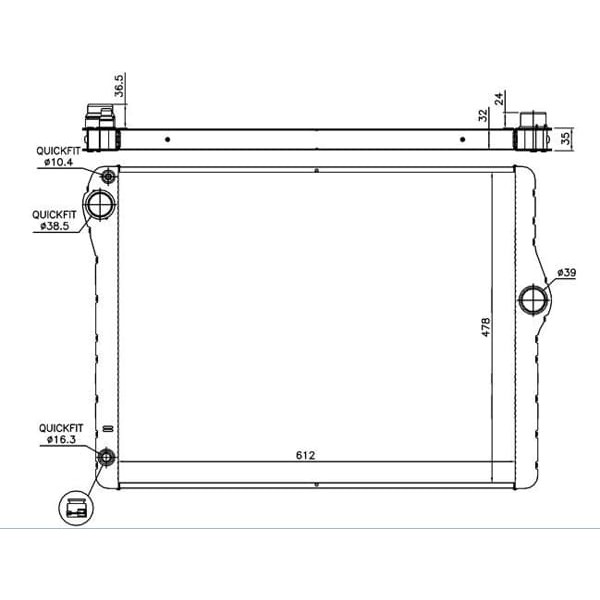 ORIS BBM907032 Radyatör Brazing A/M 610X478X32 F01-F02 7.30İ 2008 60776