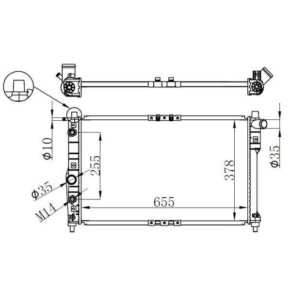 ORIS BCH002016 Radyatör Brazing Chevrolet-Daewoo Nubira 97 Ac /- Otomatik 655X378X16
