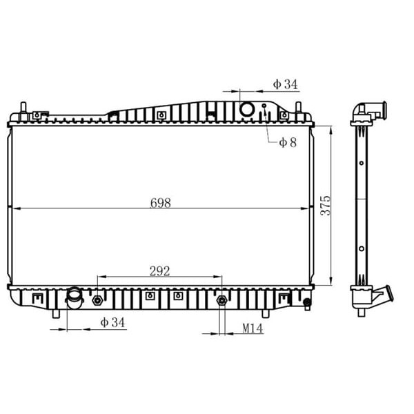 ORIS BCH006026 Radyatör Brazing Evanda 2.0I 02 OtomatikŞanz. 375X698X26 Bdw006 
