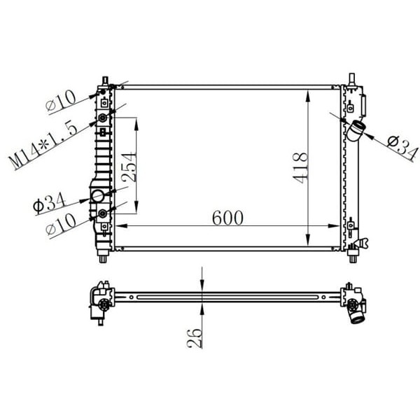 ORIS BCH028026 Radyatör Brazing At 600X418X26 Kalos/ Aveo 1.2İ/1.6İ 05