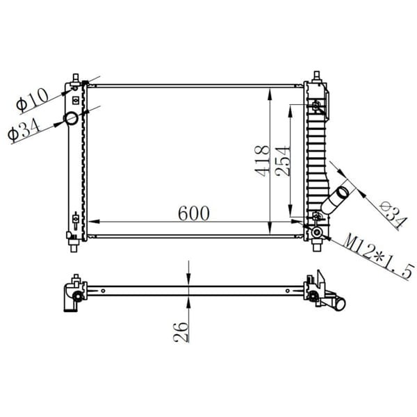ORIS BCH046026 Radyatör Brazing At 600X418X26 Aveo 1.4 07 / Kalos 03 616904