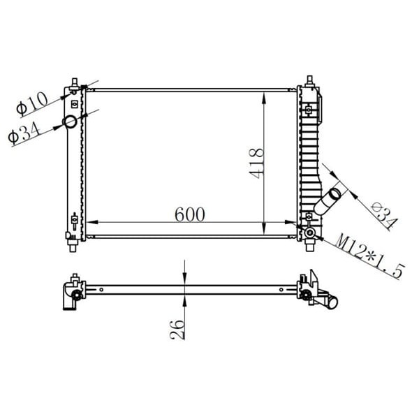 ORIS BCH047026 Radyatör Brazing Mt 600X418X26 Aveo 1.4 07 / Kalos 03