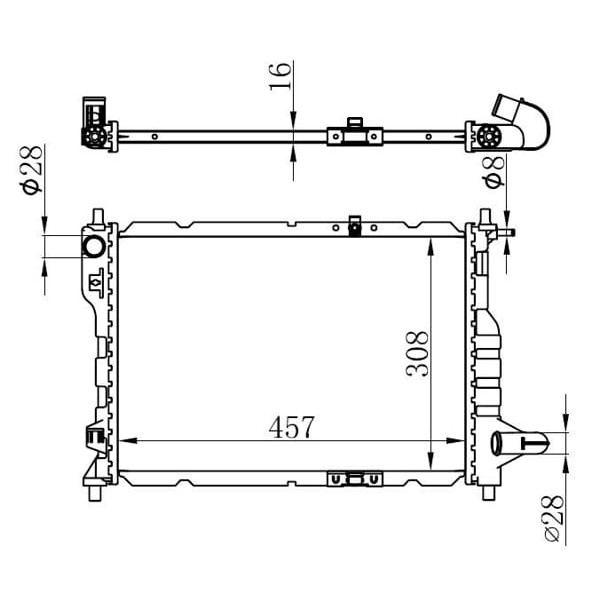 ORIS BCH111016 Radyatör Brazing Chevrolet Spark 1.0İ 05 Mek 457X308X16