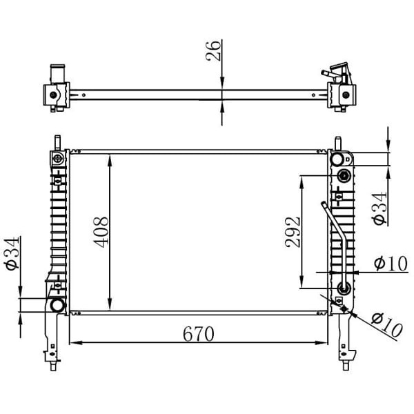 ORIS BCH267026 Radyatör Brazing Chevrolet Captiva 2.0 Cdti 06 Otomatik 670X410X26