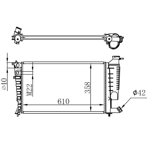 ORIS BCI042022 Radyatör Brazing Mt 610X358X22 Xsara 1.4İ/1.6İ 97 / 306 1.4İ/1.6İ 93 61313