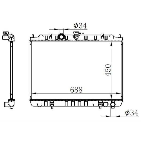 ORIS BDF269016 Radyatör Brazing Mt 450X688X16 Succe 1.6İ