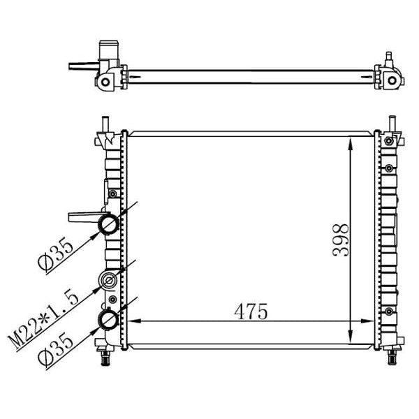 ORIS BFI004022 Radyatör Brazing Bravo-Brava-Marea 1.2İ-1.4İ-1.6İ 96 Mek. 475X395X22