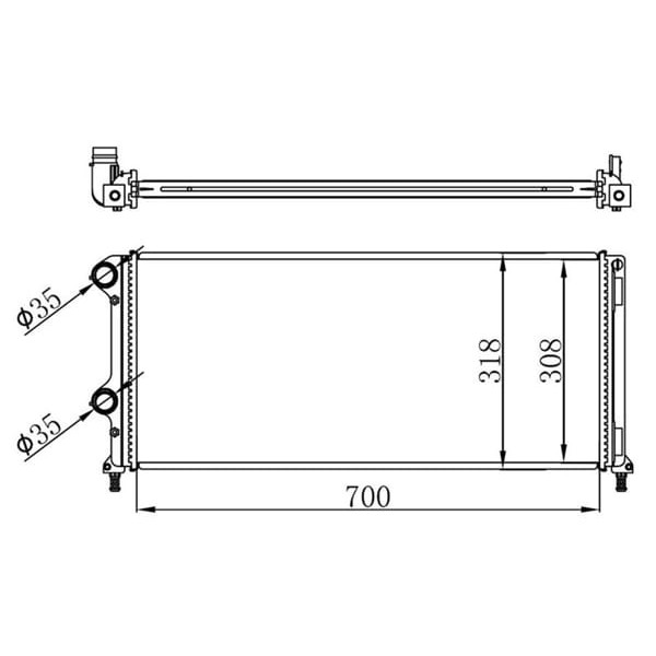 ORIS BFI016026 Radyatör Brazing Doblo 1.9 Jtd-1.3Mtj Mek Ac Klimasız 700X305X38 -46807378