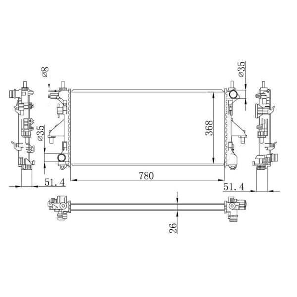 ORIS BFI024026 X Radyatör Ducato-Boxer-Jumper 2.2 Hdi 06 Klimasız Mek