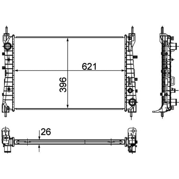 ORIS BFI026026 Radyatör Brazing Linea 1.3 Jtd Ac Klimasız Mek 621X395X26