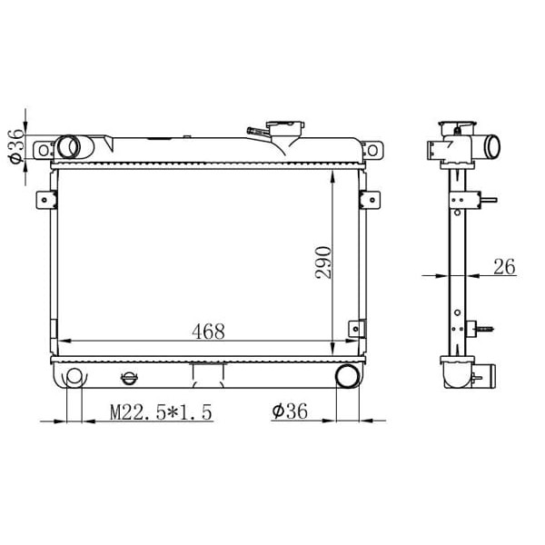 ORIS BFI034026 Radyatör Brazing Mt 290X458X26 131 
