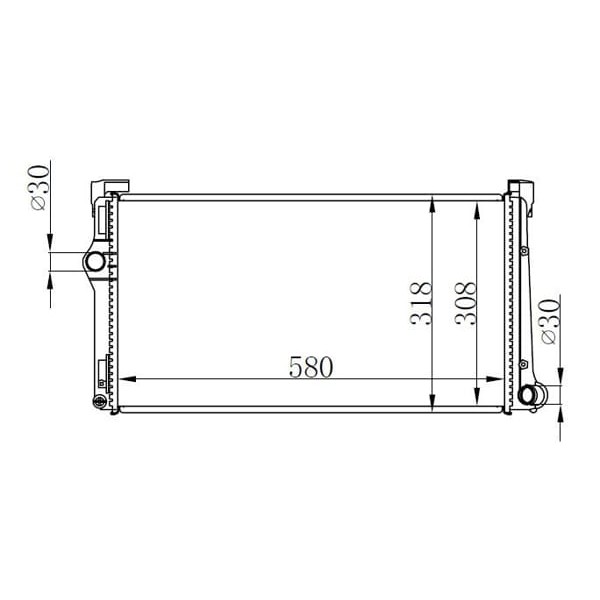 ORIS BFI035026 Radyatör Brazing Mt 580X298X26 Idea 04- Punto 03- 1.3 Mjtd 