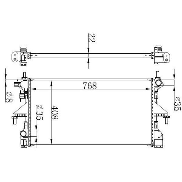 ORIS BFI050022 Radyatör Fiat Ducato IV 15 768X408X22 