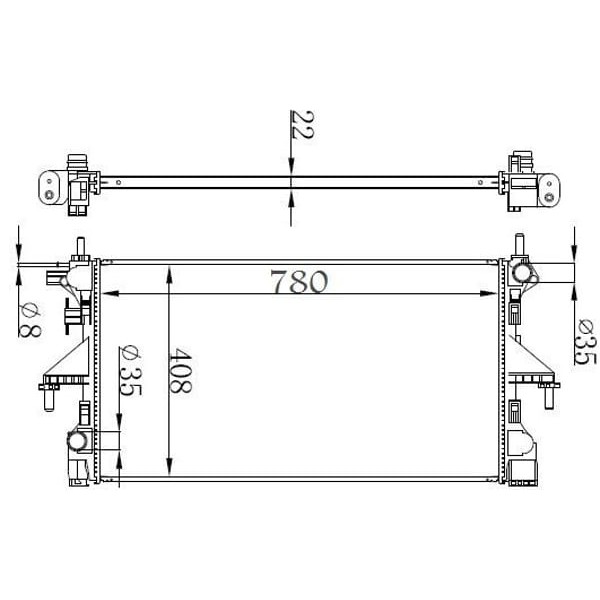 ORIS BFI054022 Radyatör Brazing Mt 780X408X22 Ducato IV 780 Mm 2015 606554