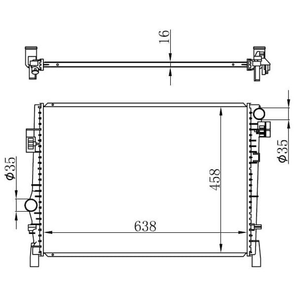 ORIS BFI173016 Radyatör Brazing Fiat Freemont 11 Mek-Otom 638X458X16 