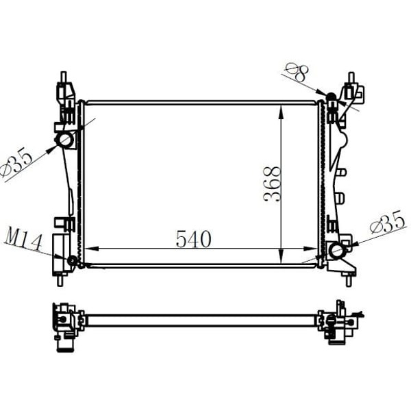 ORIS BFI588026 Radyatör Brazing Nemo 08 Bipper 08 Fiorino 08 1.4 Mek Ac Klimasız 540X368X18