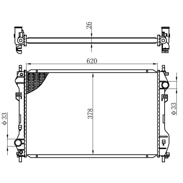 ORIS BFR016022 Radyatör Brazing Transit 2.4D 00-06 Klimasız Mek 620X378X26 