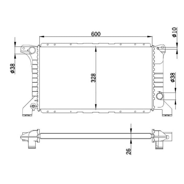 ORIS BFR113026 Radyatör Brazing Mt 600X329X26 Transit 1.6/2.0/2.5D 86- 62369A