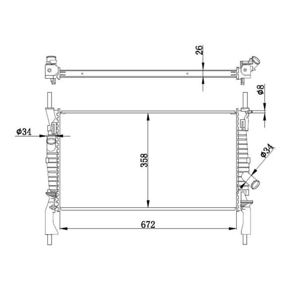 ORIS BFR114026 Radyatör Brazing Transit 2.2 TDCI 06 672X358X26