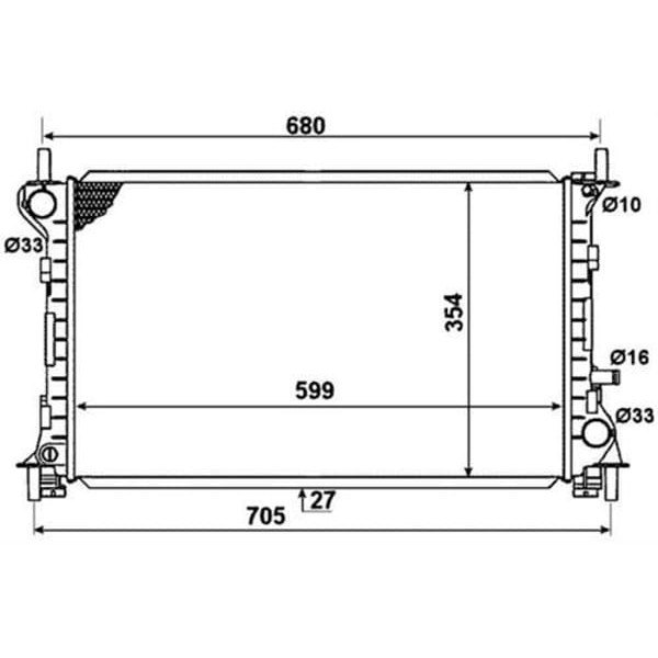 ORIS BFR169026 Radyatör Brazing Focus 1.4-1.6 98-04 Otomatik 600X348X26