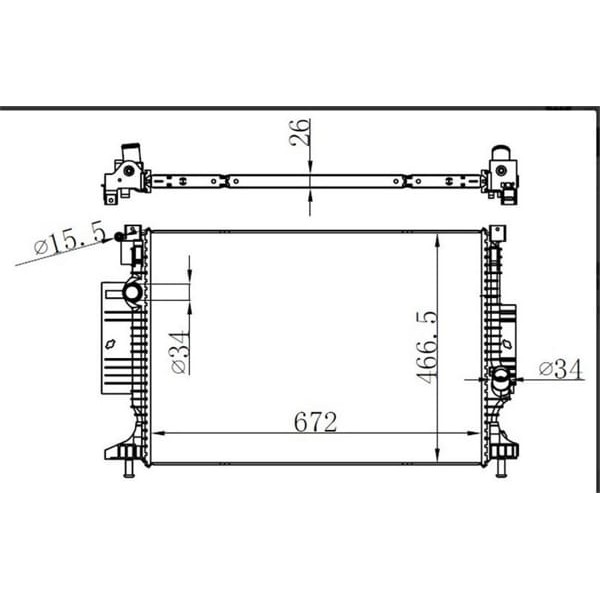 ORIS BFR204026 Radyatör Brazing Mt 672X466X26 Focus 11 /Kuga 13 /Cmax 10 1.5 Ecobosst - 2.0 TDCI 606 