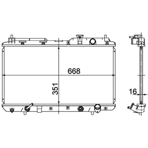 ORIS BHN000016 Radyatör Brazing Honda Crv 2.0İ 95 350X668X16 
