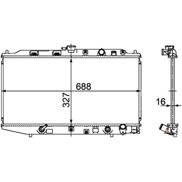 ORIS BHN028016 Radyatör Brazing Civic 88-91 Otom Klimasız 325X668X16