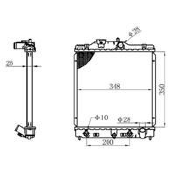 ORIS BHN030016 Radyatör Brazing Civic 98-01 Kalınlık 16 Ac Klimasız Otom 350X349X16 