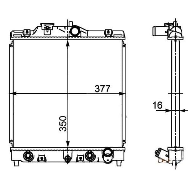 ORIS BHN030026 Radyatör Brazing Civic 98-01 Civic Hrv 1.6 Kalınlık 26 Ac Klimasız Otom 350X349X26