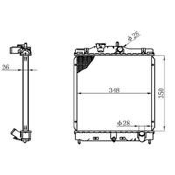 ORIS BHN031016 Radyatör Brazing Civic 95 Klimasız Mek 350X348X26 