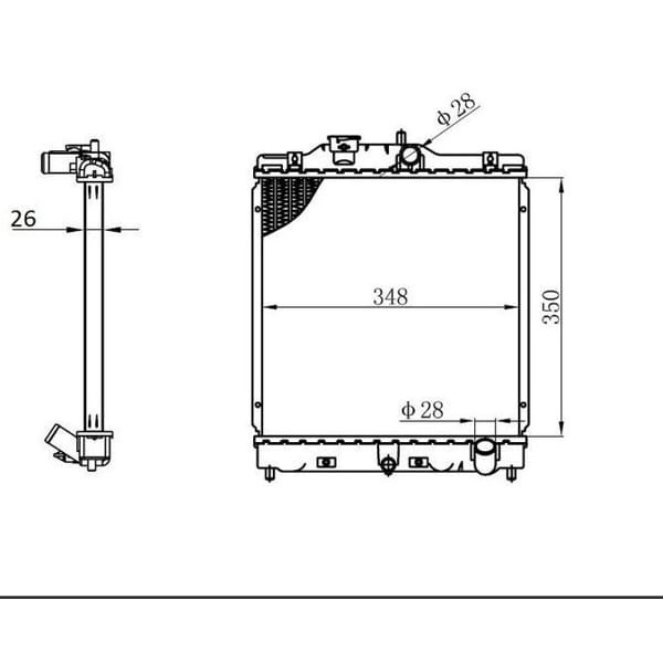 ORIS BHN031026 Radyatör Brazing Mt 350X348X26 Civic 1.3İ/1.5İ/1.6İ 95- 63309 