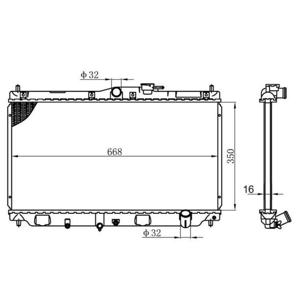 ORIS BHN049016 Radyatör Brazing Mt 350X668X16 Accord 1.8İ/ 2.0/2.0İ 90- 62279