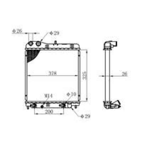 ORIS BHN066016 Radyatör Brazing Honda Jazz 1.2-1.4 0 2-08 Otom Ac Klimasız 325X378X16