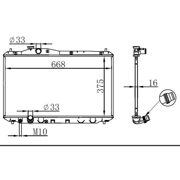 ORIS BHN168016 Radyatör Brazing A/M 375X668X16 Civic Ix 1.8İ-2.4İ 2012 / 1.6İ D-Tec 2014 681377