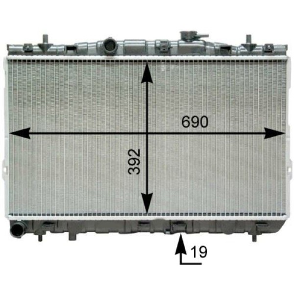 ORIS BHY007016 Radyatör Brazing Elantra 00 Ac Klimasız Mek 380X658X16