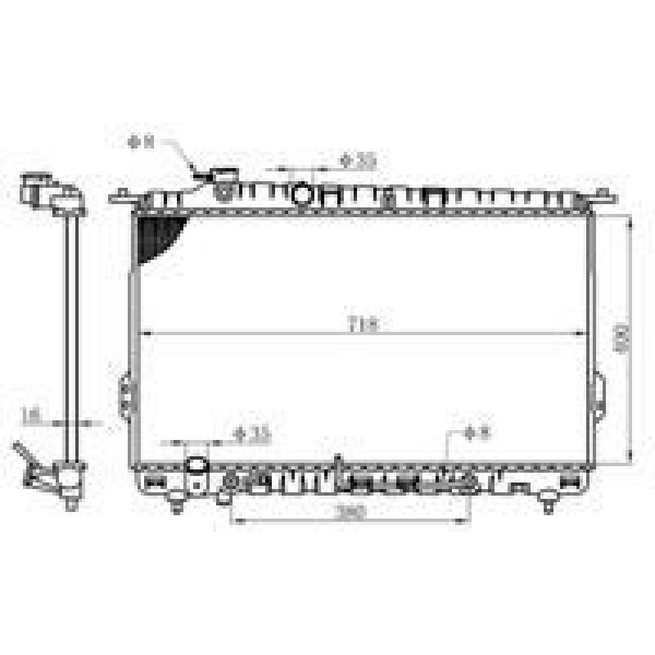ORIS BHY008016 Radyatör Brazing Sonata 2.0I 16V Ac Klimasız Otom 400X718X16