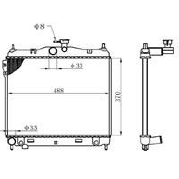 ORIS BHY017016 Radyatör Brazing Getz 03-05 1.3-1.6 Mek Ac Klimasız 370X488X16