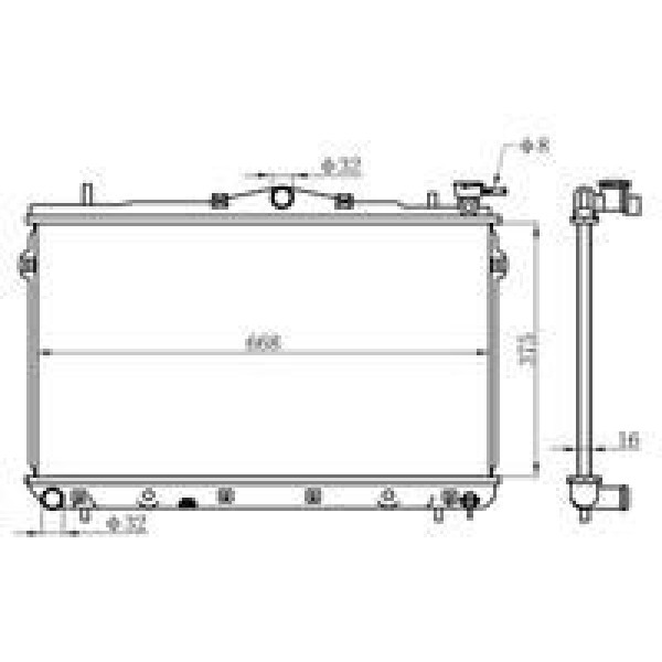 ORIS BHY018016 Radyatör Brazing Elantra 95-00 1.5I-1.6I Ac Mek 375X668X16