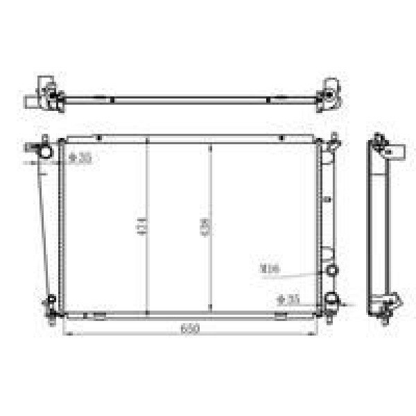 ORIS BHY019022 Radyatör Brazing Starex 00-04 2.5Td Ac Klimasız Mek 650X438X26