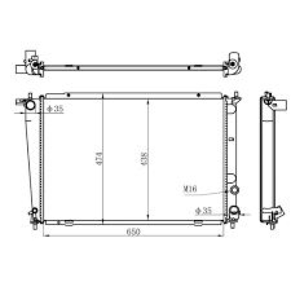 ORIS BHY019026 Radyatör Brazing Kalın Tip Hyundai Starex 2.5 Td 650X438X26 Mek.