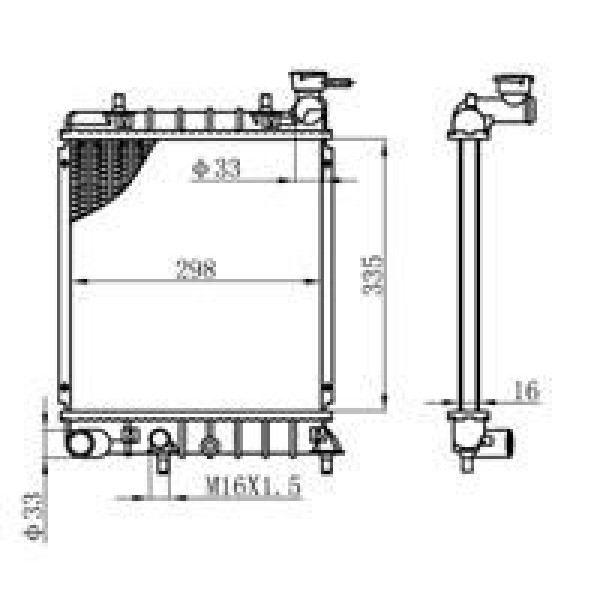 ORIS BHY022016 Radyatör Brazing Accent Admıra 00-05 1.3I Ac Klimasız Mek 335X298X16 