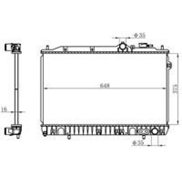 ORIS BHY034016 Radyatör Brazing Elantra 1.5I 90 Ac Klimasız Mek 375X648X16 